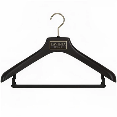 Breit schulter schwarzer Plastikanzugstangen - der beste Freund Ihres Kleidun...